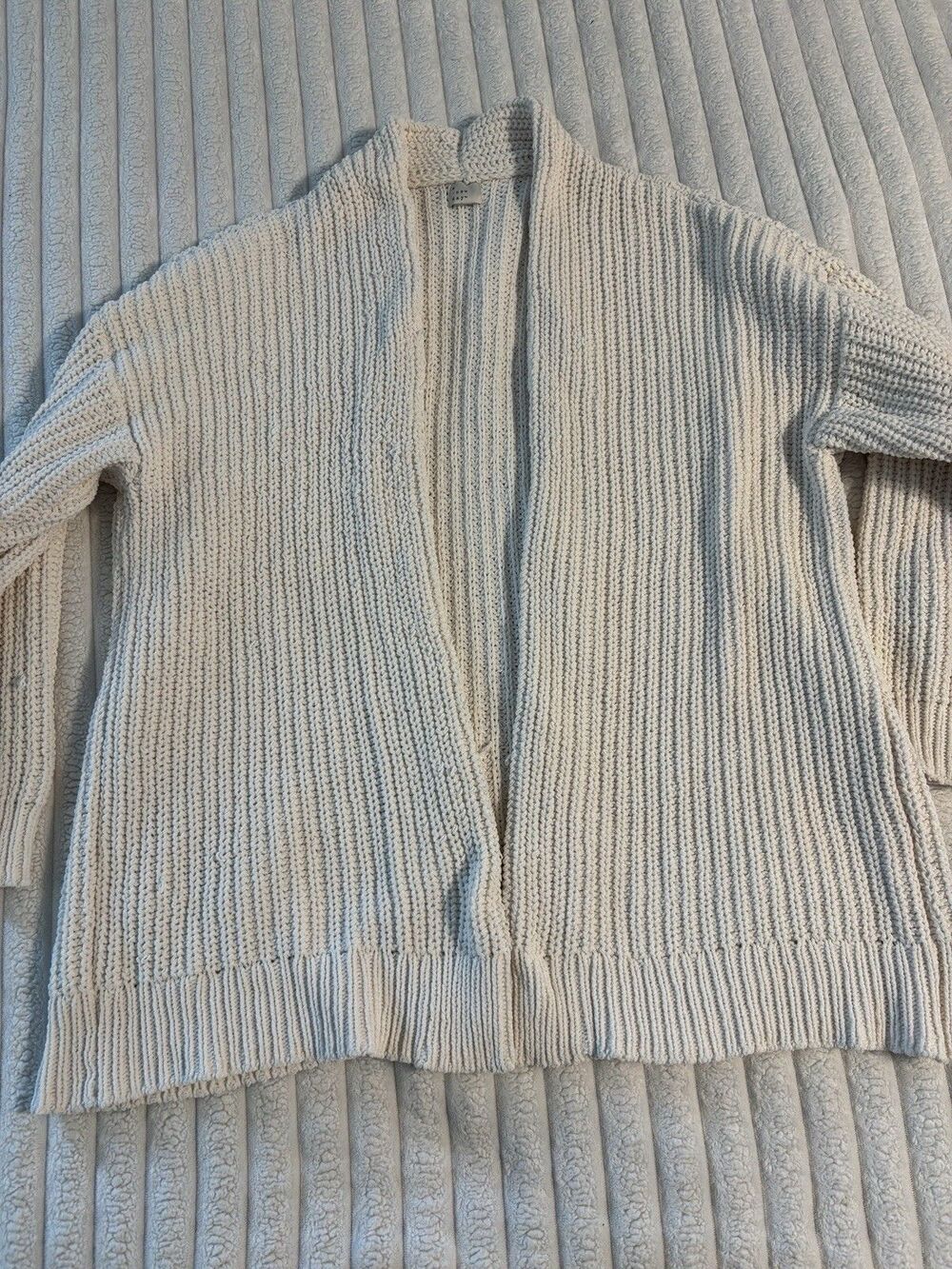 A New Day Target Open Front Chunky Knit Sweater Womens 2XL Cream White Vacation